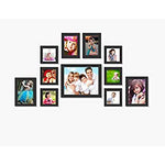 Paper Plane Design Set of Multiple Frames for Wall Drawing Room tv Wall Decor Wall Photoframes Set (Black Set of 7)