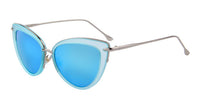 MERRY'S Fashion Women Cat Eye Sun glasses Oval Alloy Frame Mirror Lens Oculos de sol UV400