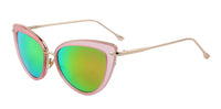 MERRY'S Fashion Women Cat Eye Sun glasses Oval Alloy Frame Mirror Lens Oculos de sol UV400
