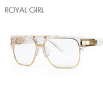 ROYA GIRL Luxury Women Brand Glasses Frame Vintage Oversize Clear Lens Glasses Men Eyeglasses Frames Acetate Spectacles ss098