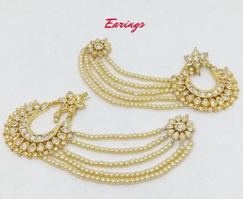 Kundan Earring With Earchain